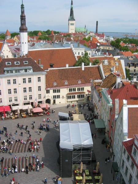 View of the market square from town hall tower